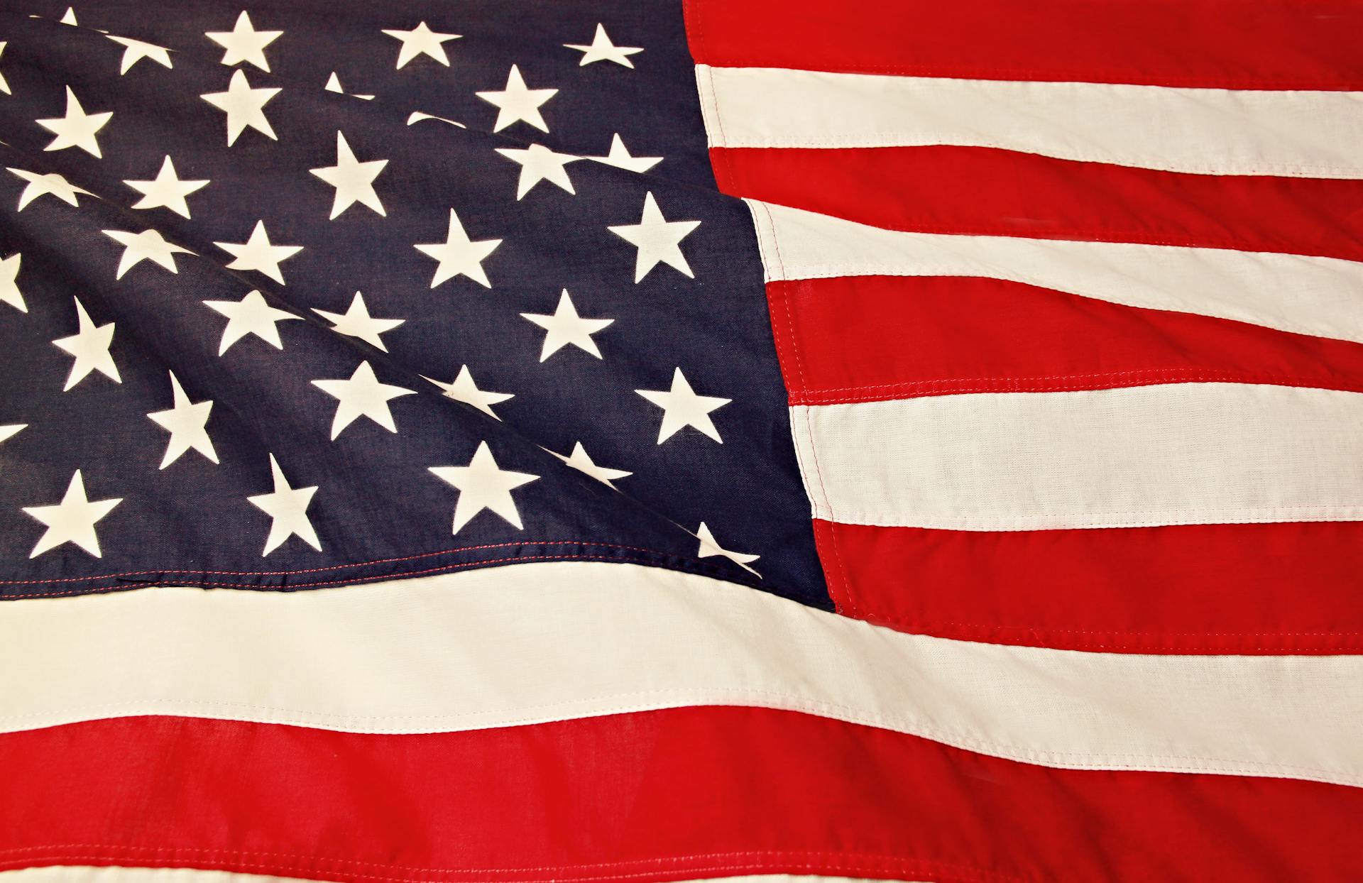 Waving US flag